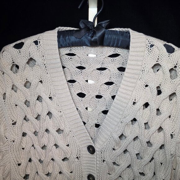 Brunello Cucinelli Cable Knit Buttoned Cardigan in Camel S - Picture 2 of 12